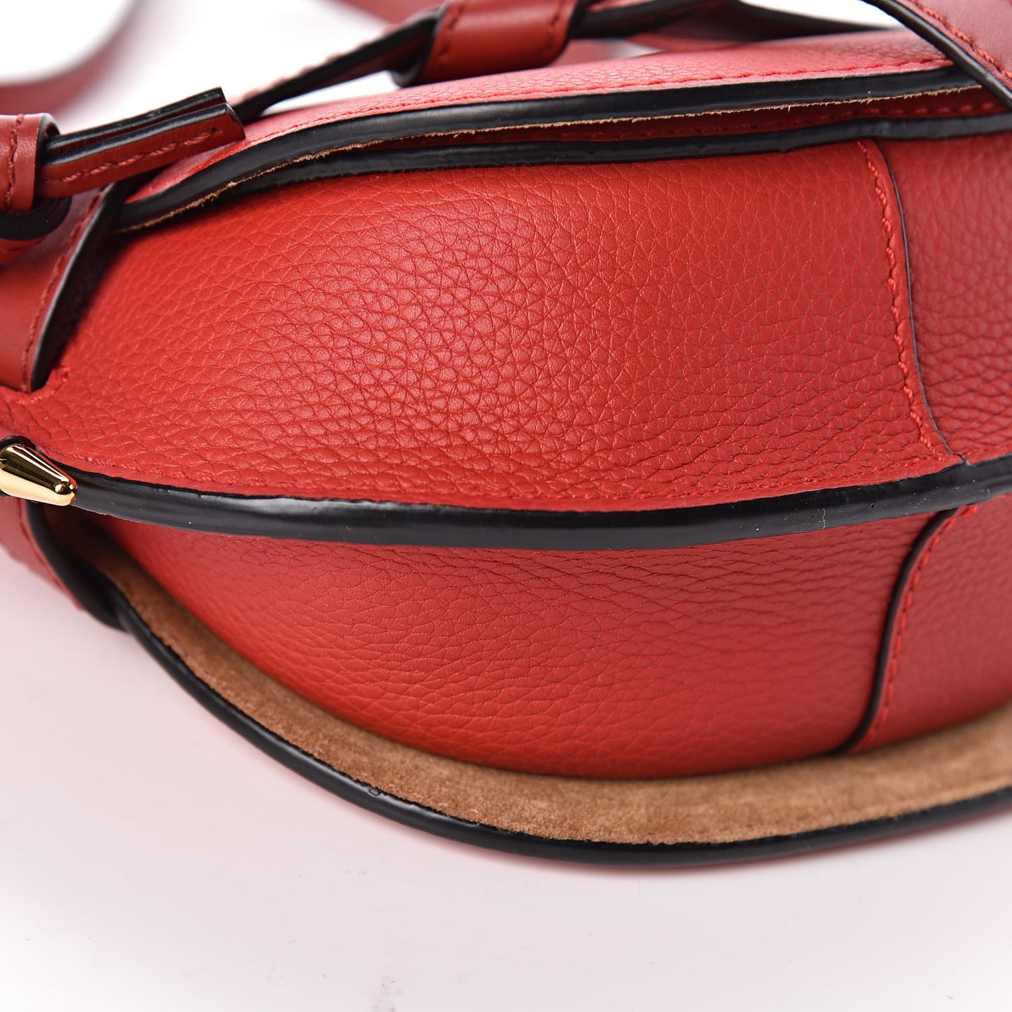 Grained Calfskin Mini Gate Crossbody Bag Scarlet Burnt Red