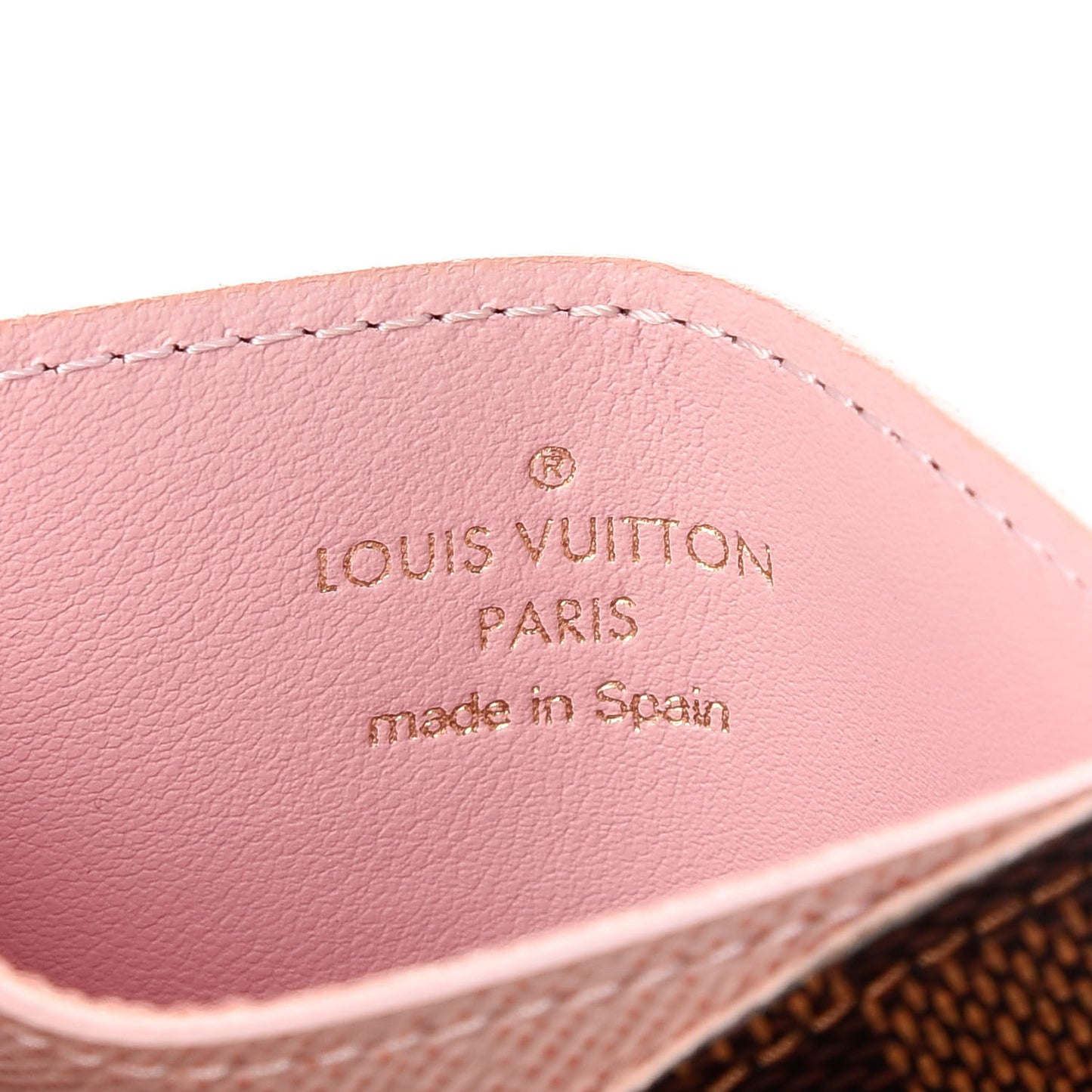 Damier Ebene Caissa Card Holder Rose Ballerine
