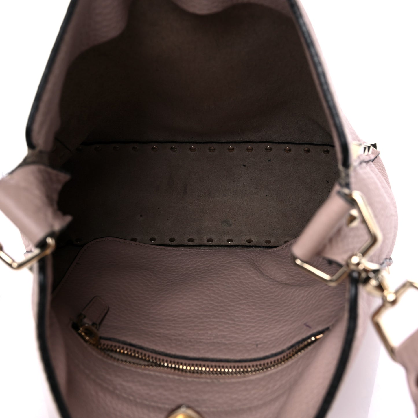 Pebbled Calfskin Small Rockstud Flip-Lock Messenger Bag Water Rose