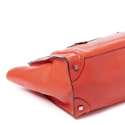 Celine Drummed Calfskin Mini Luggage Vermillion 6 of 8