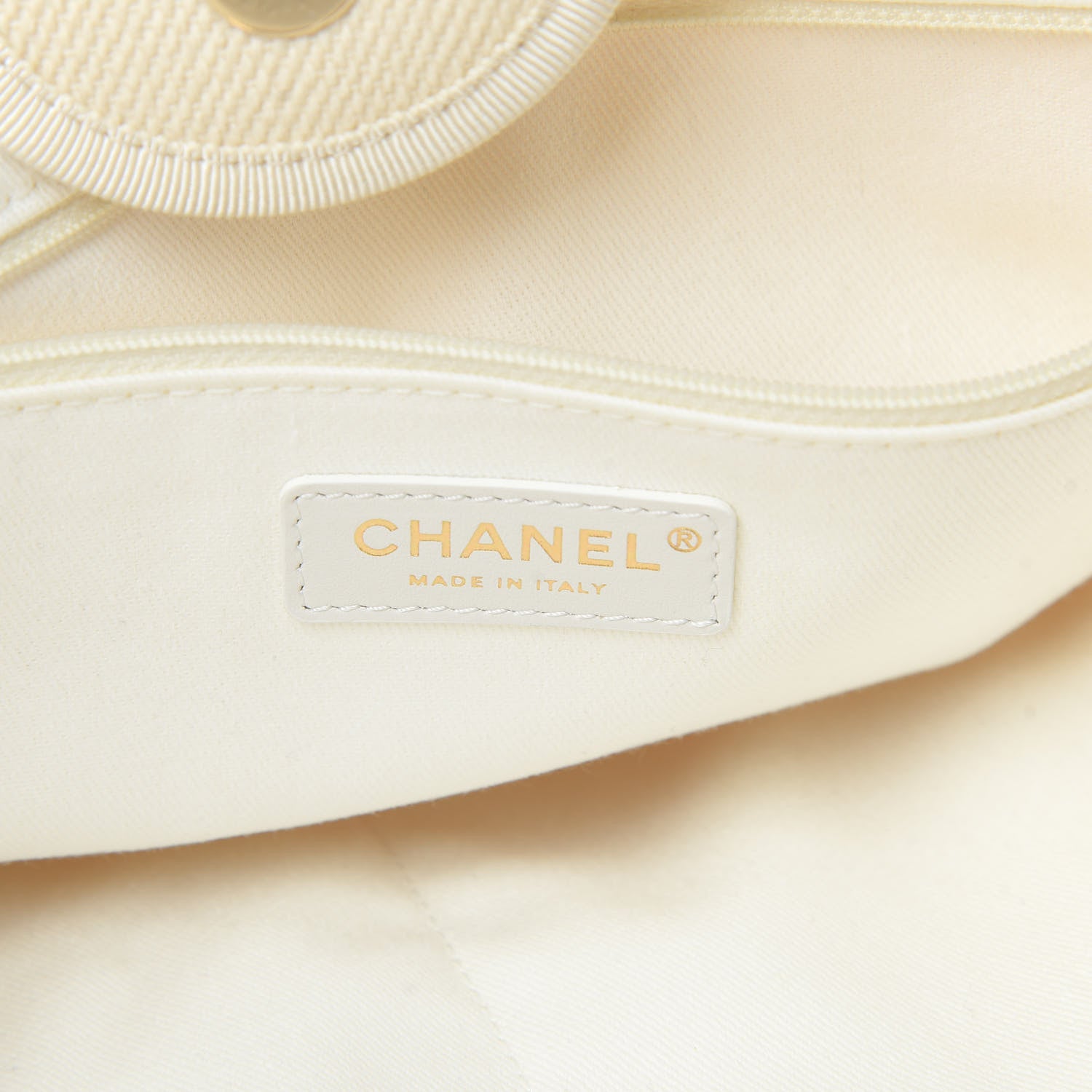 Chanel Canvas Pearl Medium Deauville Tote Ecru Beige 6 of 10