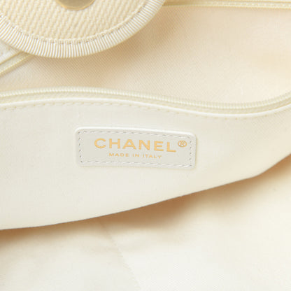 Chanel Canvas Pearl Medium Deauville Tote Ecru Beige 6 of 10