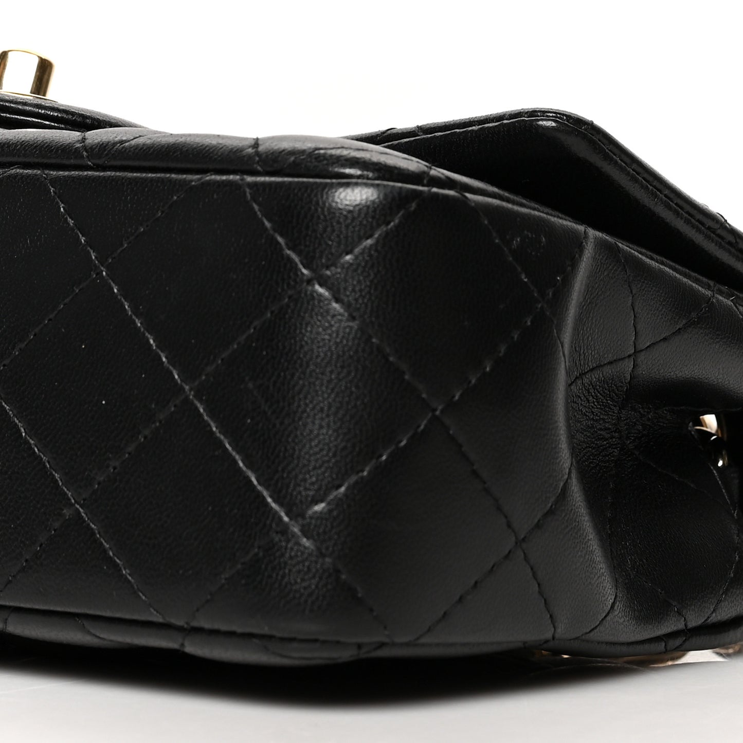 Lambskin Quilted Mini Rectangular Flap Black