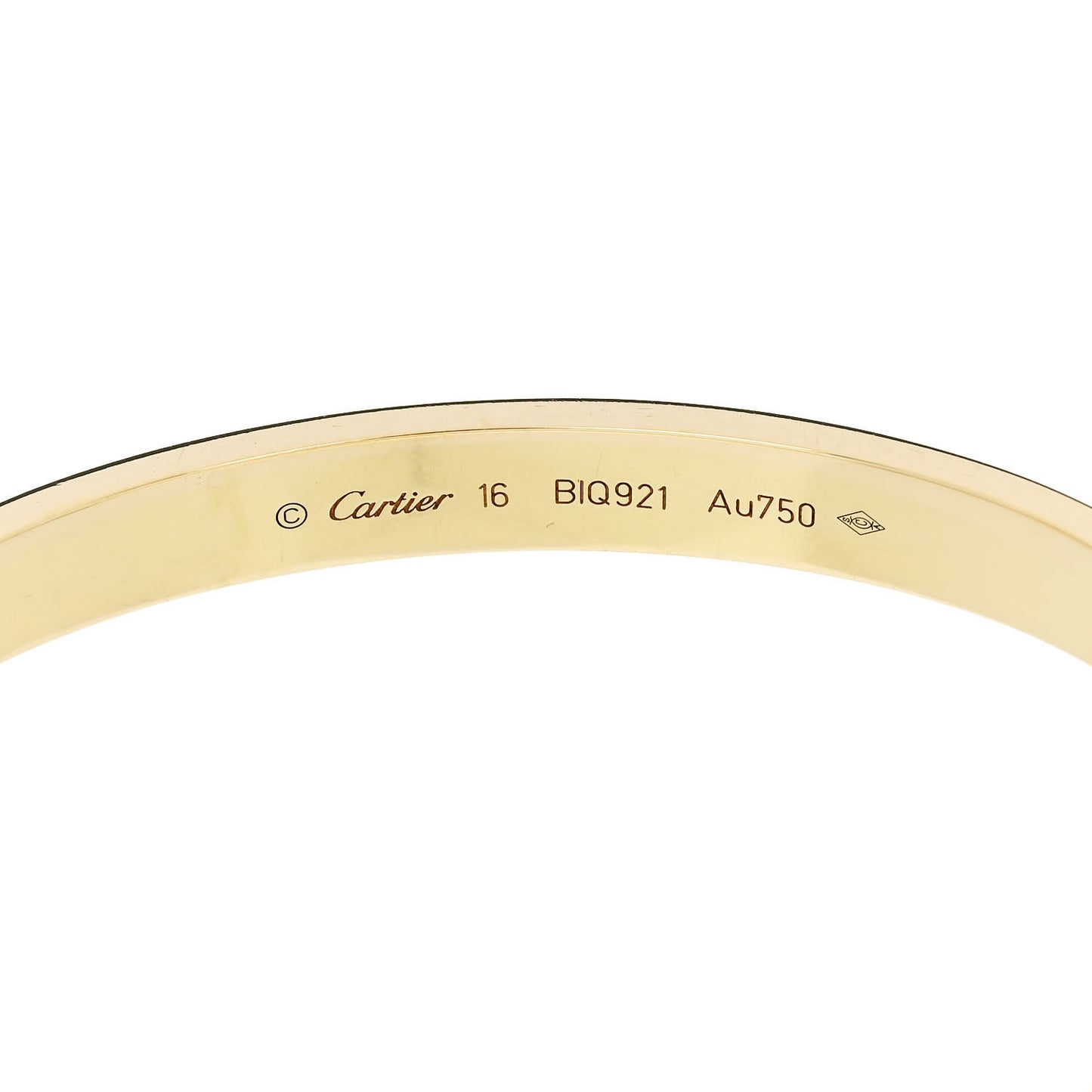 18K Yellow Gold Love Bracelet 16
