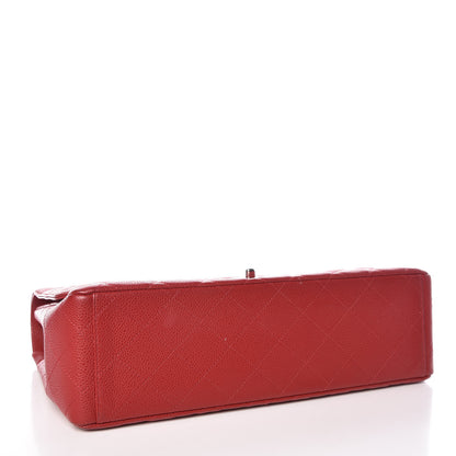 Chanel Caviar Quilted Maxi Single Flap Red 4 of 10