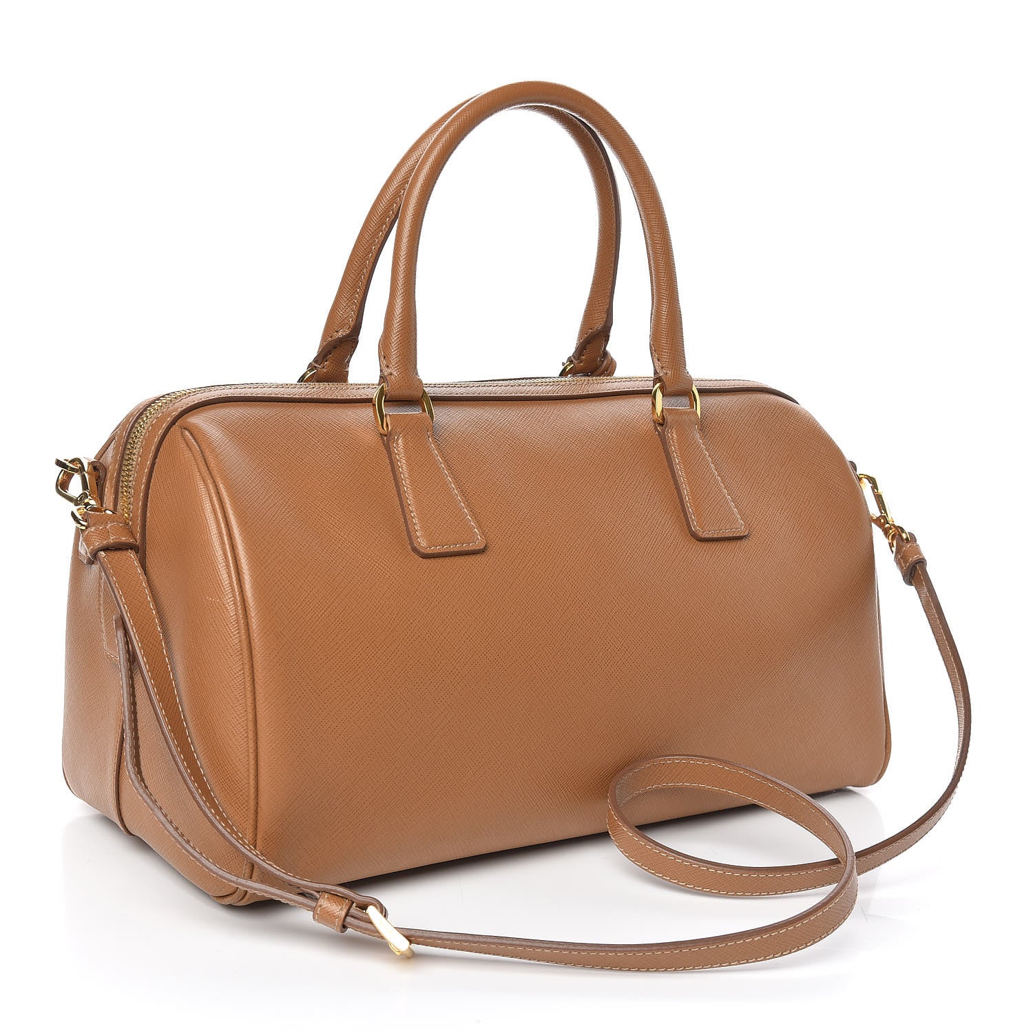Prada Saffiano Lux Bowler Caramel 4 of 12
