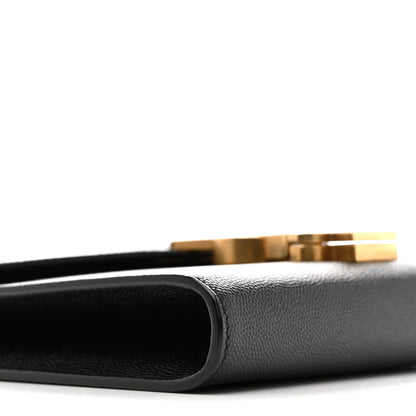 Saint Laurent Grain De Poudre Monogram Cassandra Chain Wallet Black 8 of 11