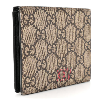 Gucci GG Supreme Monogram Selleria Calfskin Wolf Nice Bi-Fold Wallet Beige Ebony Multicolor Black 3 of 12