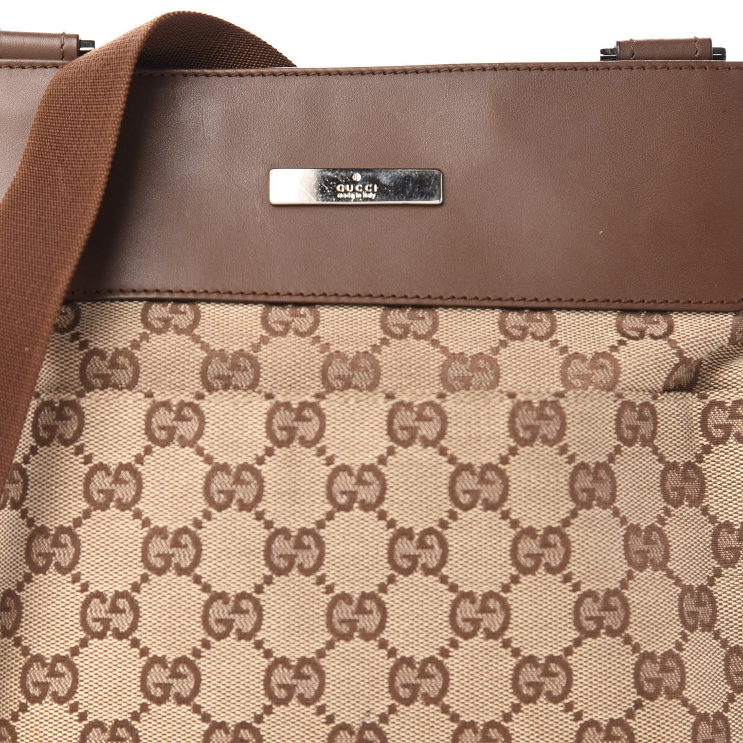 Monogram Messenger Crossbody Bag Brown