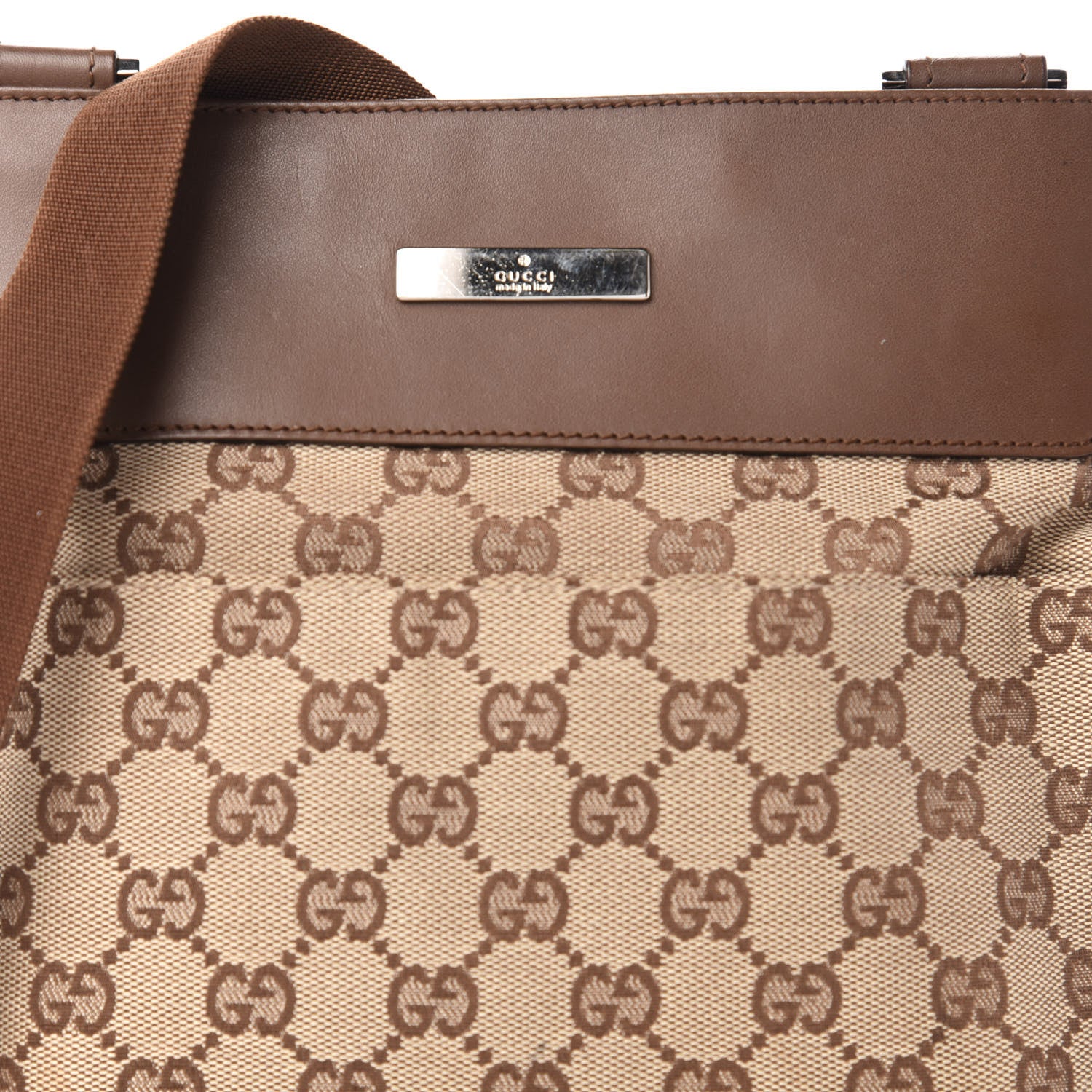 Gucci Monogram Messenger Crossbody Bag Brown 10 of 10