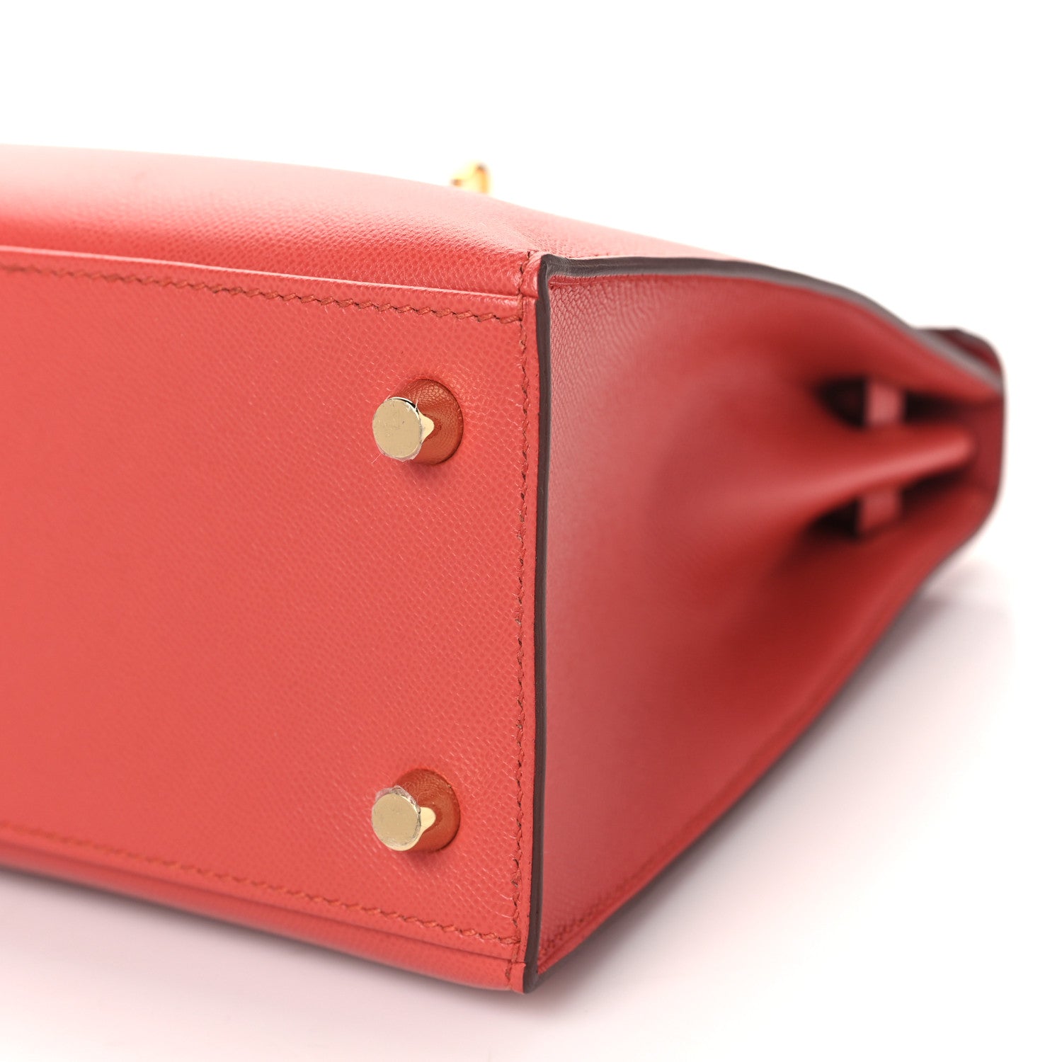 Hermes Madame Calfskin Kelly Sellier 25 Capucine Sanguine 10 of 10