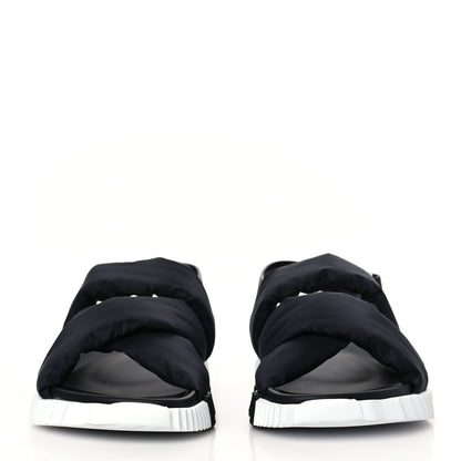Hermes Parachute Fabric Calfskin Womens Electric Sandals 39 Black 3 of 8