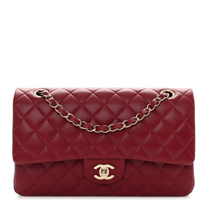 Chanel Lambskin Quilted Medium Double Flap Burgundy 1 of 10