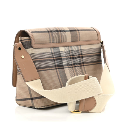 Burberry Calfskin Tartan Note Crossbody Bag Light Fawn 2 of 13