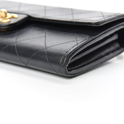 Chanel Goatskin Quilted Chic Pearls Clutch With Chain Black 10 of 12