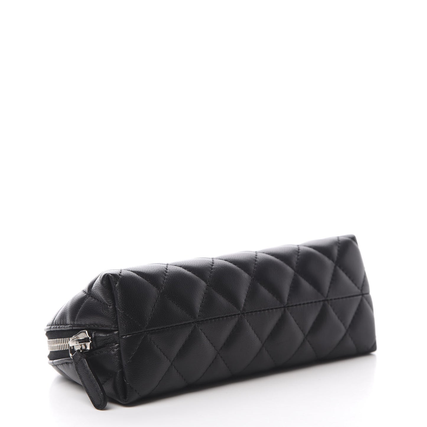 Lambskin Quilted Cosmetic Case Black