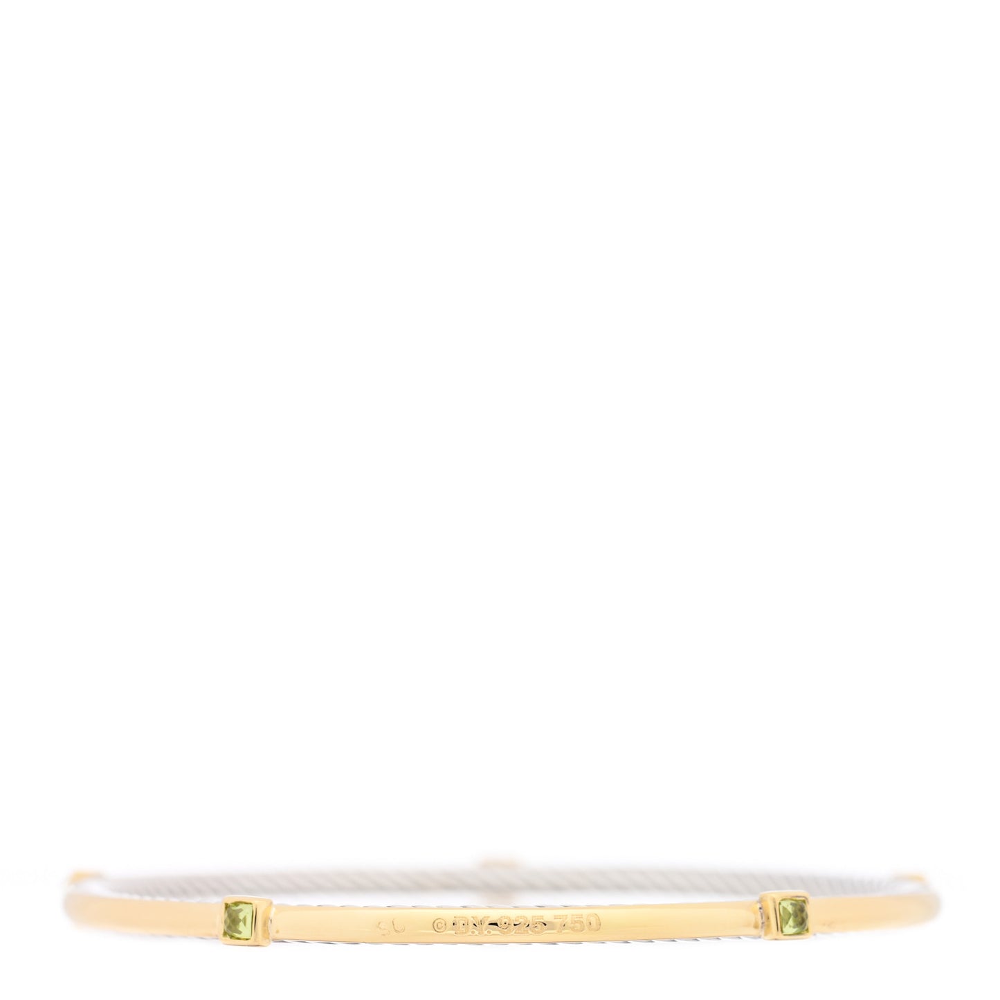 Sterling Silver 18K Yellow Gold Peridot Confetti Bangle Bracelet