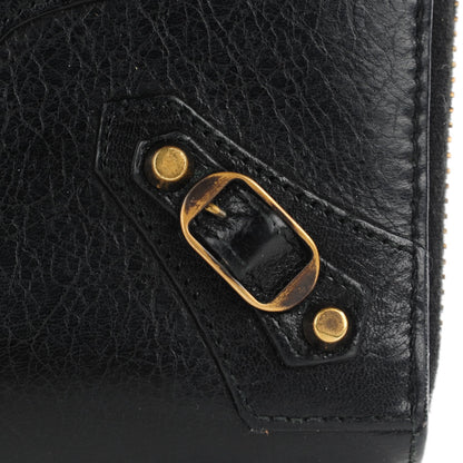 Balenciaga Agneau Classic Hardware Continental Zip Around Wallet Black 8 of 10