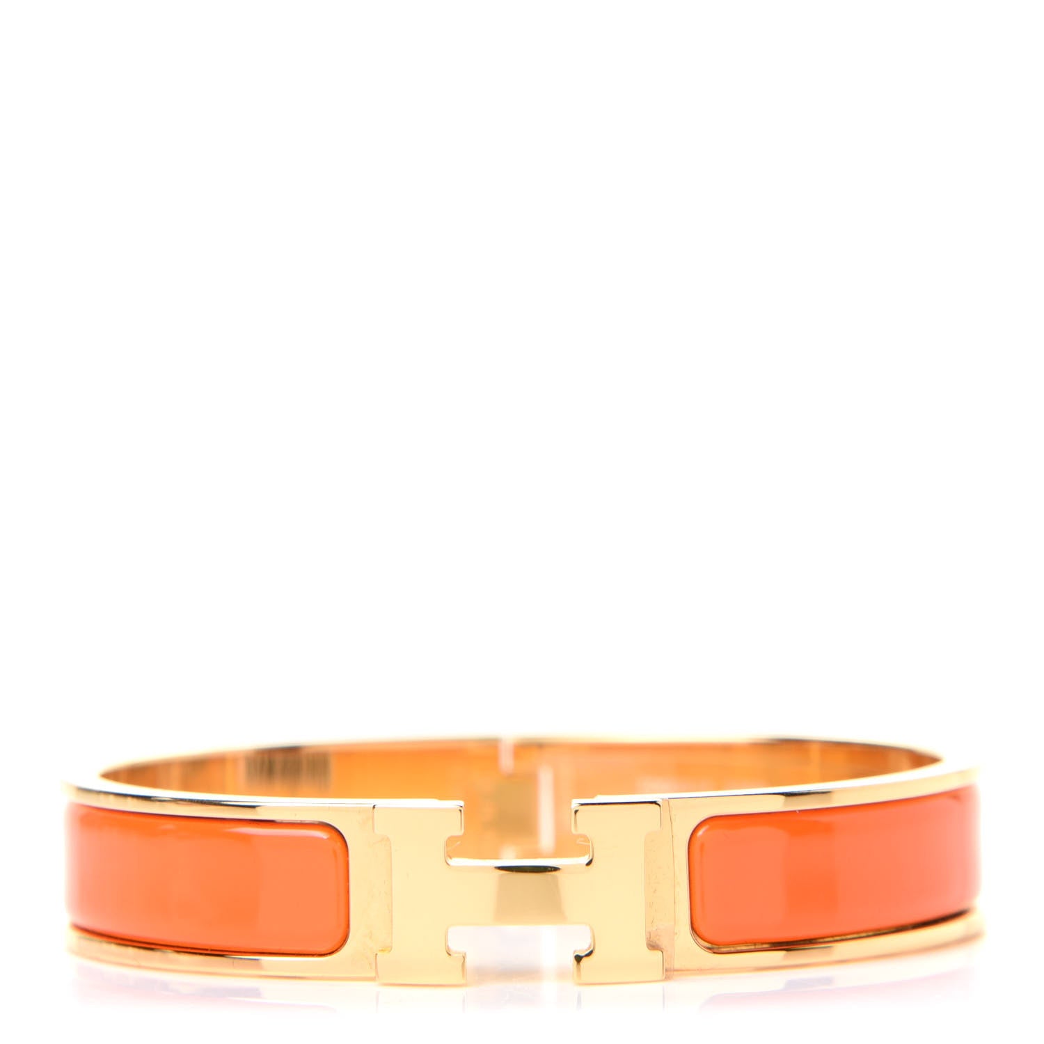Hermes Enamel Narrow Clic Clac H Bracelet GM Orange 1 of 6
