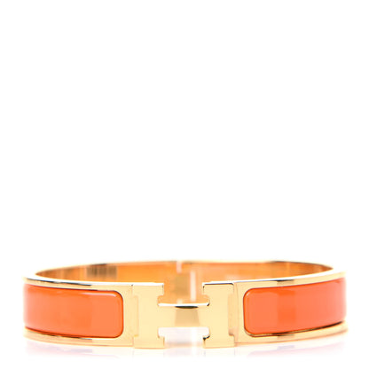 Hermes Enamel Narrow Clic Clac H Bracelet GM Orange 1 of 6
