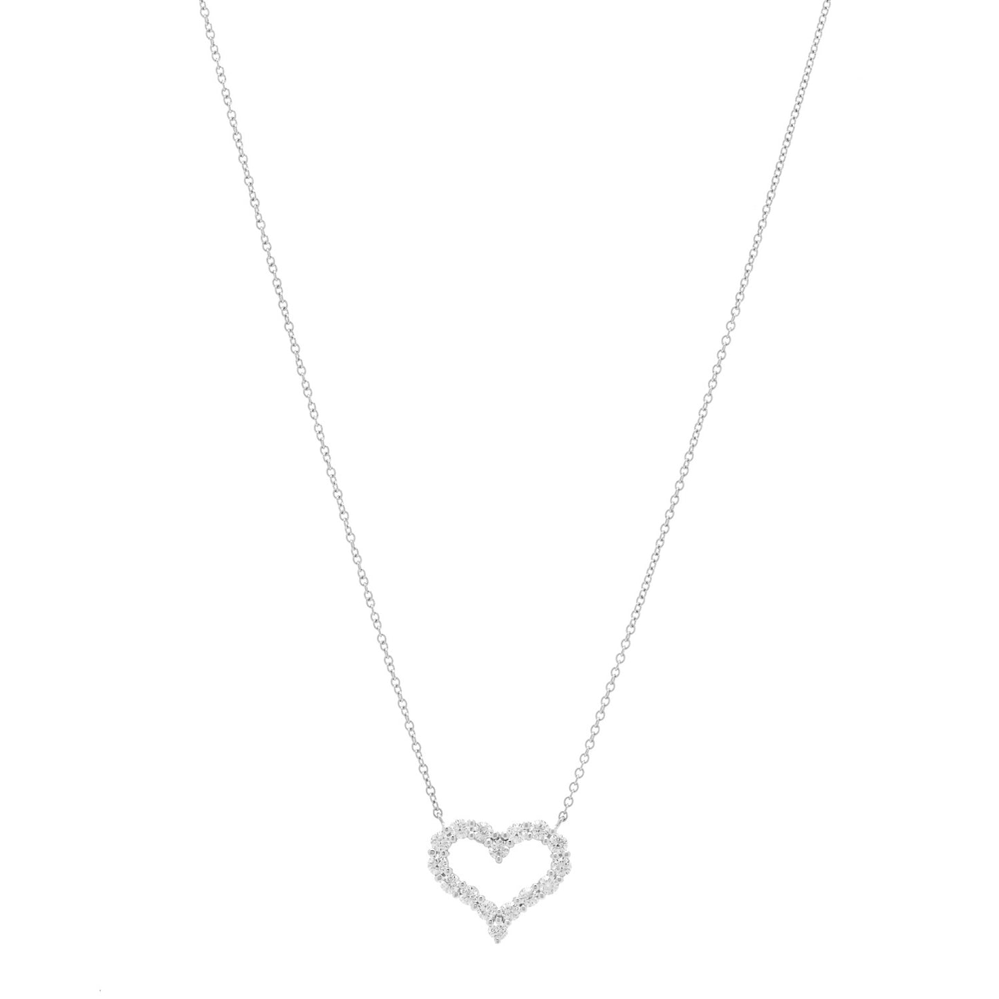 Platinum Diamond Small Heart Pendant Necklace