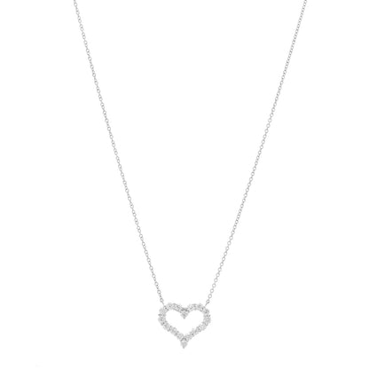 Tiffany Platinum Diamond Small Heart Pendant Necklace 1 of 5