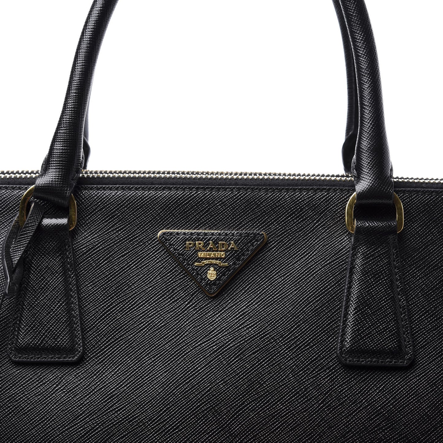 Saffiano Large Galleria Double Zip Tote Black