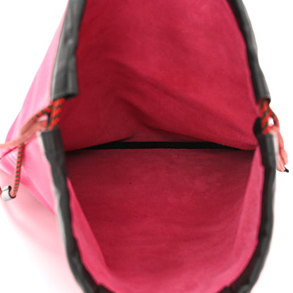 Gucci Grained Calfskin Logo Drawstring Backpack Box Pink Green Black 5 of 10