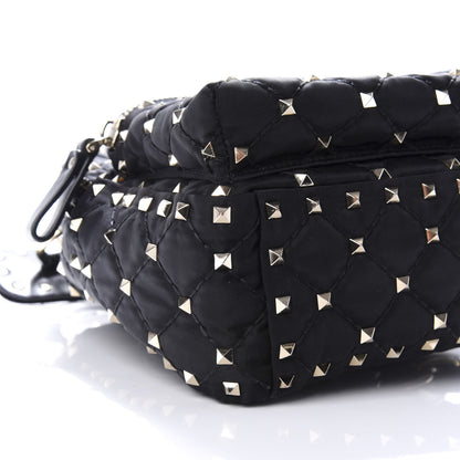 Valentino Garavani Nylon Quilted Mini Rockstud Spike Backpack Black 5 of 7