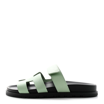 Hermes Epsom Womens Chypre Sandals 37 Vert Jade 1 of 10