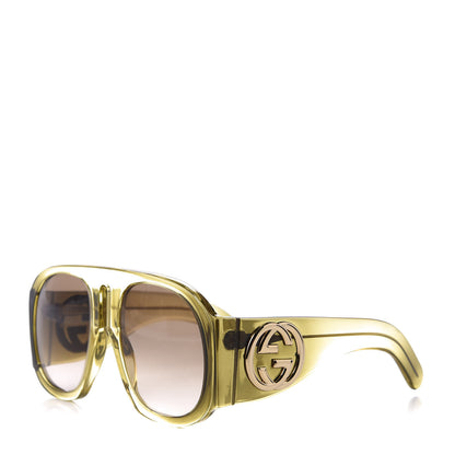 Gucci Oversized Aviator Sunglasses GG0152S Yellow 1 of 8