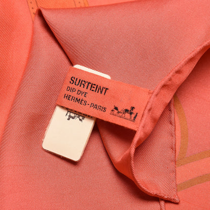 Hermes Silk Cavalcadour Shawl 140 Grenadine Corail Lie De Vin 7 of 7
