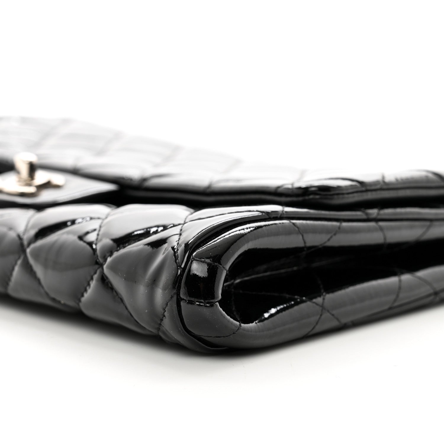 Chanel Patent Quilted Clutch with Chain Flap Black 10 of 10
