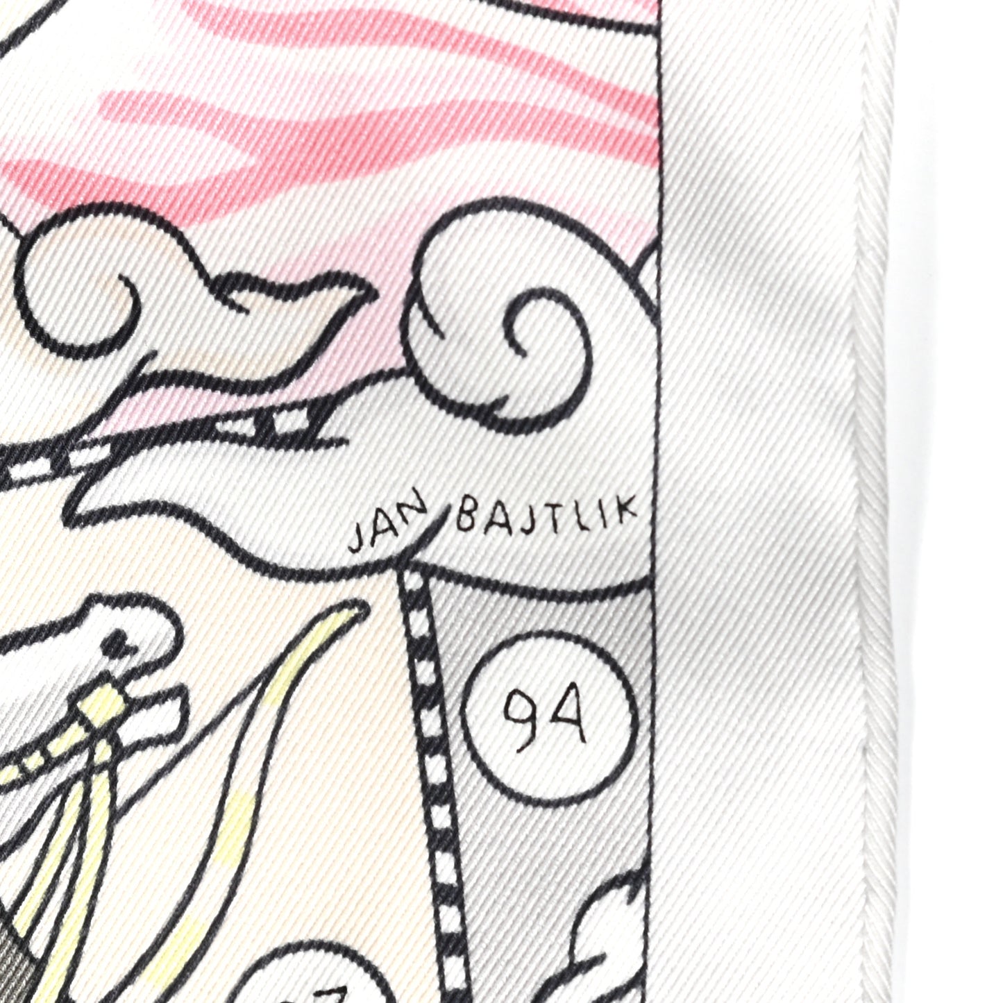 Silk Vintage L Epopee D Hermes Detail Scarf 70 Gris Jaune Rose