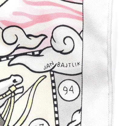 Hermes Silk Vintage L Epopee D Hermes Detail Scarf 70 Gris Jaune Rose 3 of 5