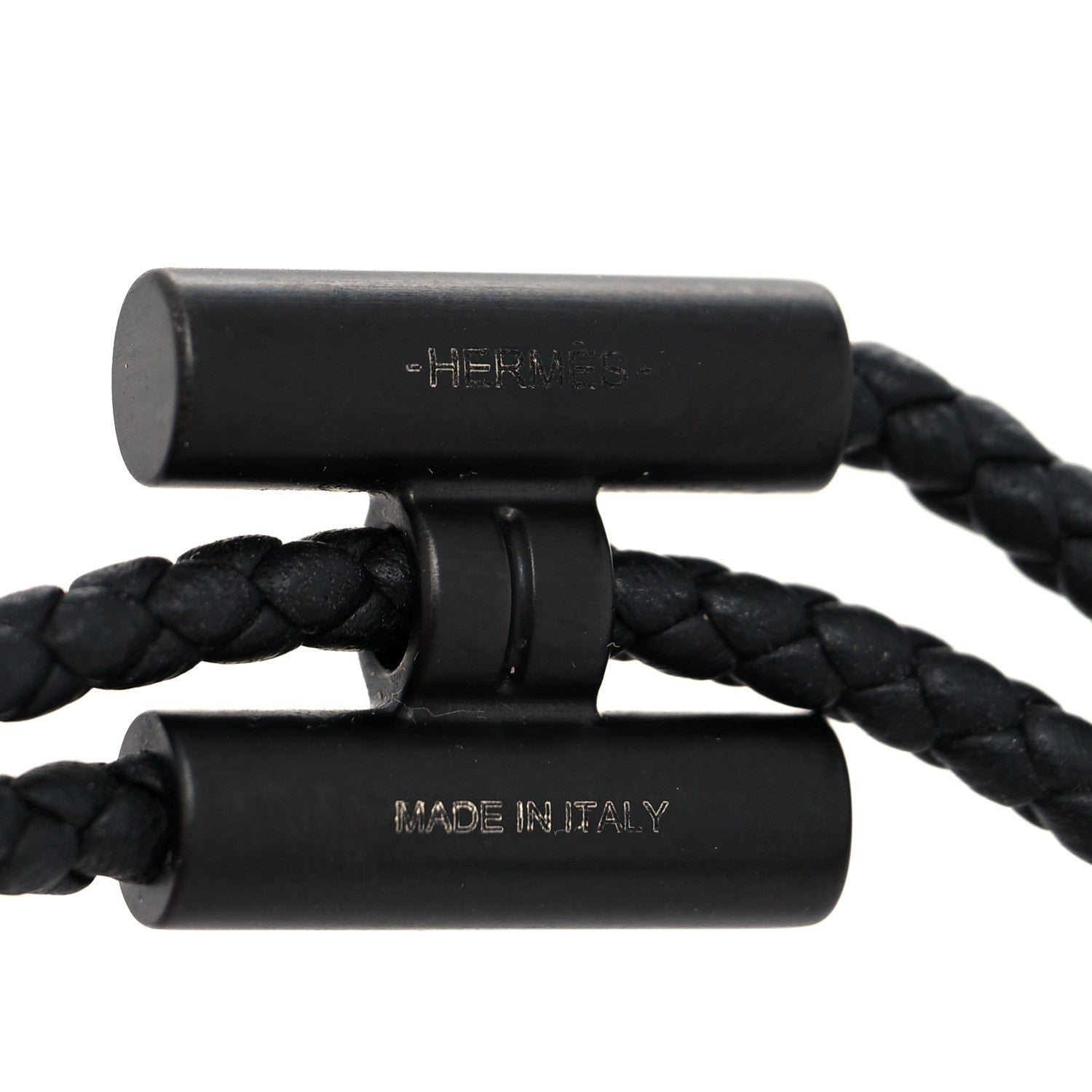 Hermes Swift Double Wrap Cord Tournis Tresse Bracelet T4 Black 4 of 5