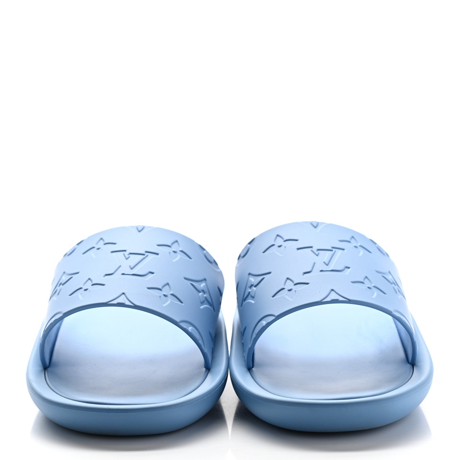 Louis Vuitton Rubber Monogram Embossed Sunbath Flat Mule 38 Blue 2 of 7