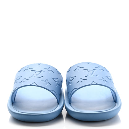 Louis Vuitton Rubber Monogram Embossed Sunbath Flat Mule 38 Blue 2 of 7
