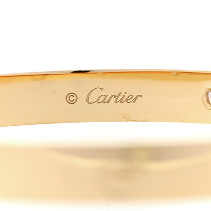 Cartier 18K Yellow Gold 4 Diamond LOVE Bracelet 18 4 of 9