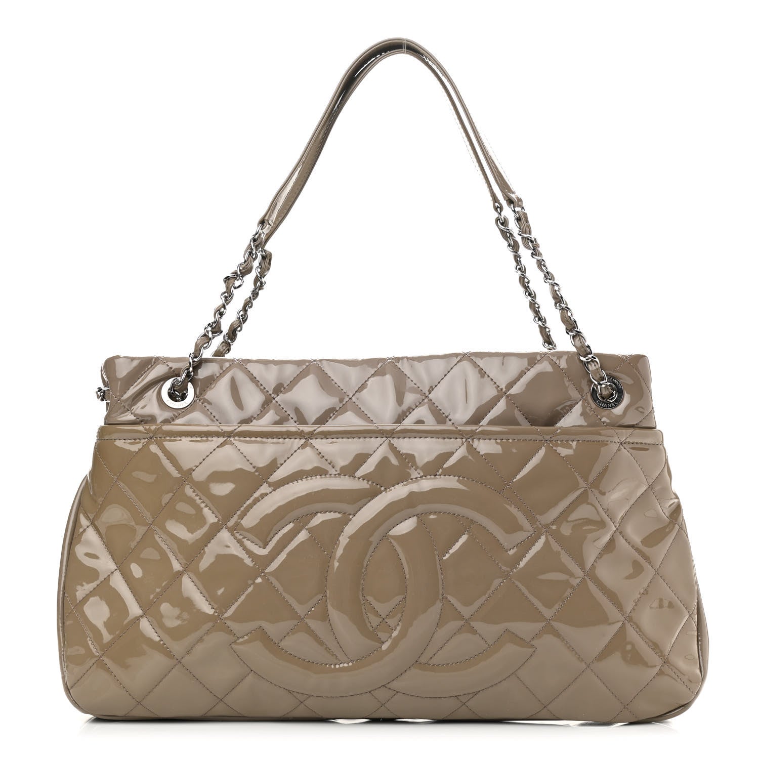 Chanel Patent Quilted Timeless CC Soft Tote Beige 1 of 11