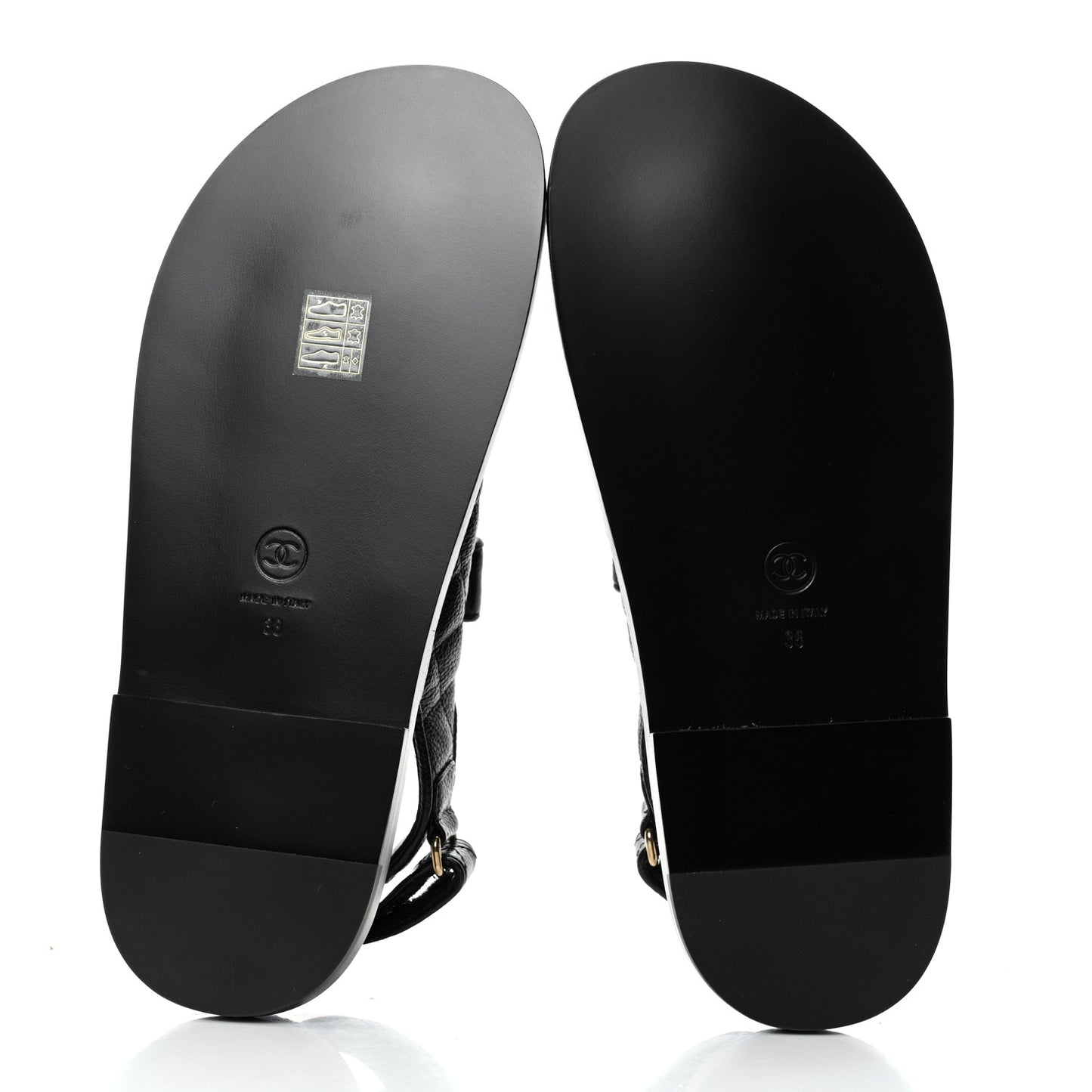 Grained Calfskin Velcro Dad Sandals 38 Black