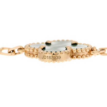 Van Cleef & Arpels 18K Yellow Gold Malachite 5 Motifs Vintage Alhambra Bracelet 3 of 5