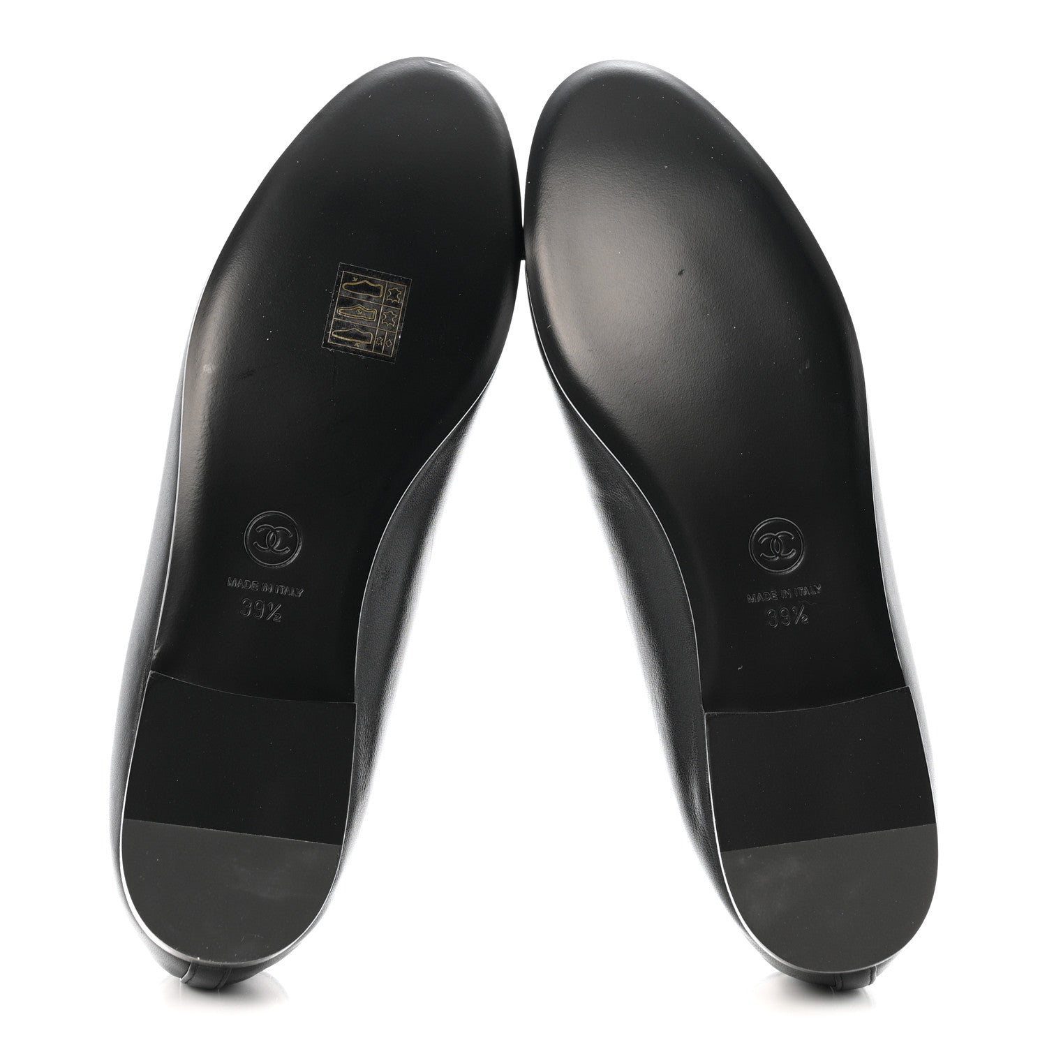 Chanel Lambskin Patent Cap Toe Ballerina Flats 39.5 Black 7 of 10