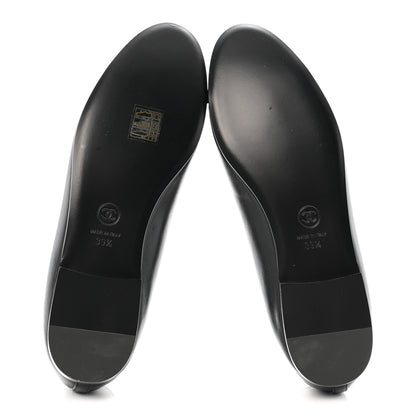 Chanel Lambskin Patent Cap Toe Ballerina Flats 39.5 Black 7 of 10