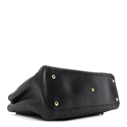 Gucci Guccissima Signature Large Shoulder Tote Bag Black 4 of 10