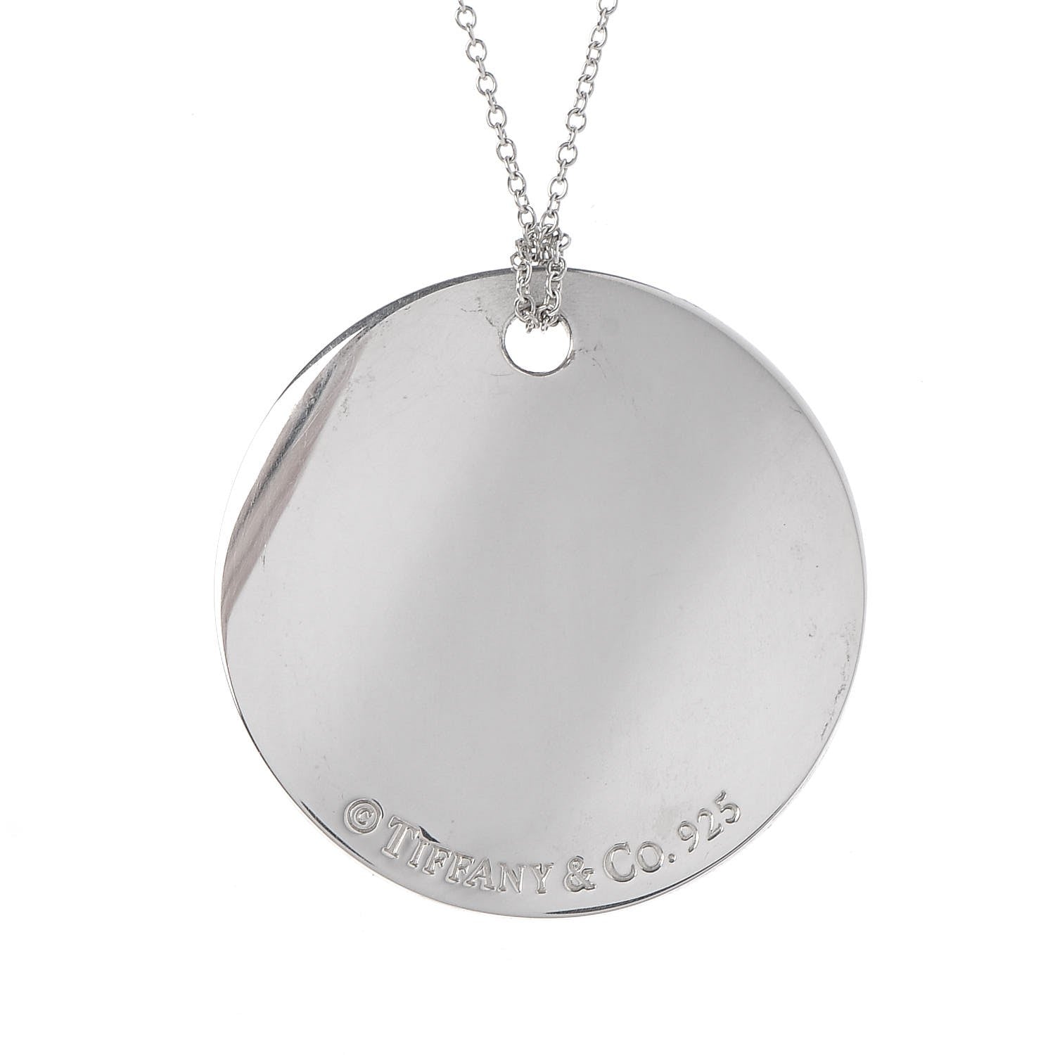 Tiffany Sterling Silver Notes New York 5th Avenue Round Large Pendant Necklace 6 of 7