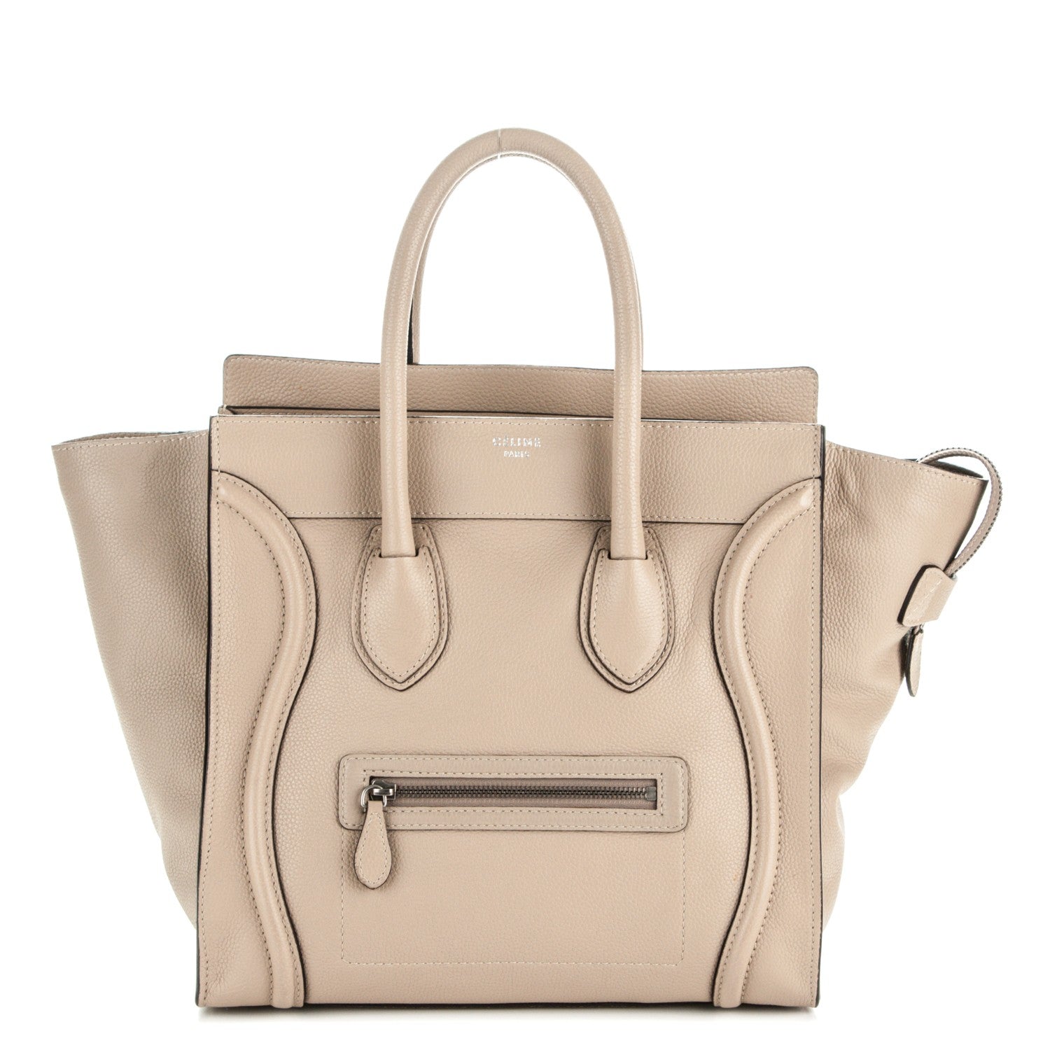 Celine Drummed Calfskin Mini Luggage Dune 1 of 6
