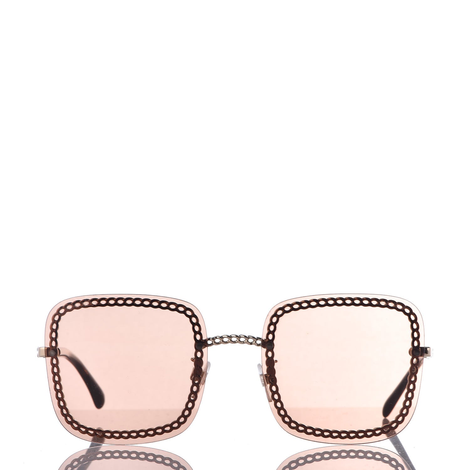 Chanel Metal Removable Chain Square Sunglasses 4244 Light Brown 3 of 7