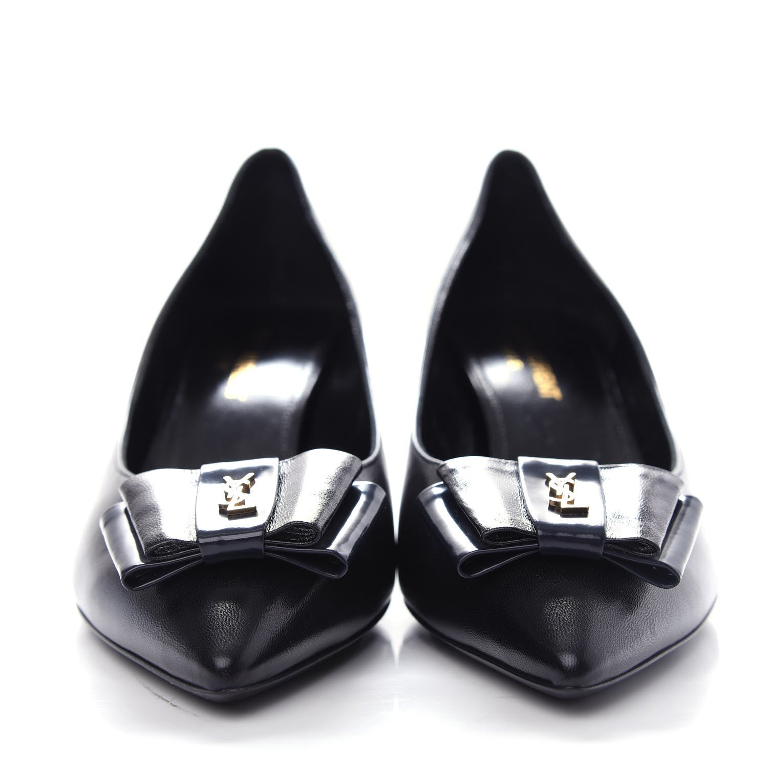 Saint Laurent Calfskin Bow Anais Pumps 38 Black 2 of 11