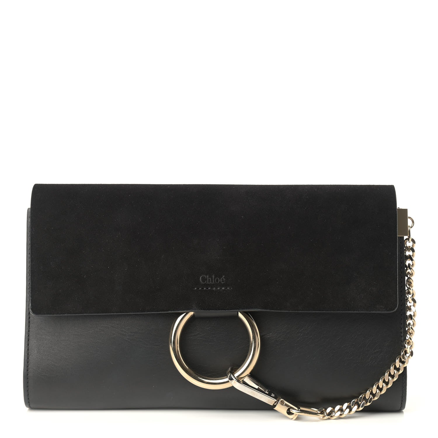 Chloe Suede Calfskin Faye Clutch Black 1 of 12